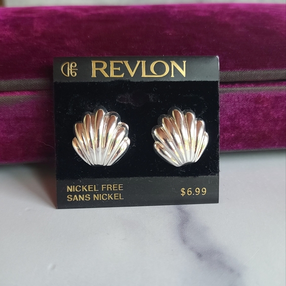 Revlon Jewelry - Revlon Silver Shell Shaped Stud Earrings